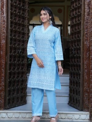 Chicken embroidery ORGANIC COTTON two piece sets
