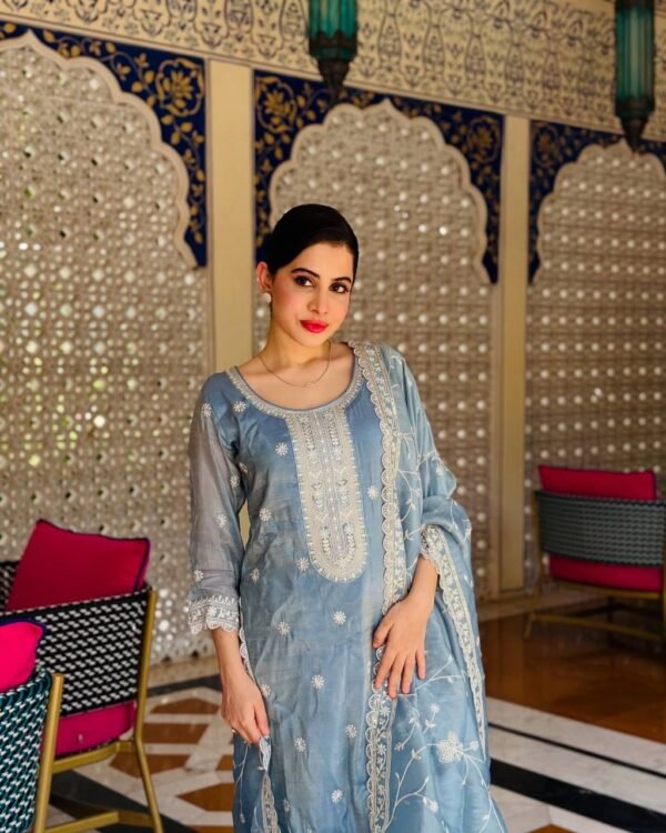 New Pure Gold Crush Top&Pent&Dupatta set