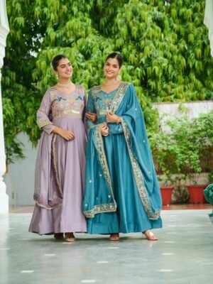 PREMIUM READYMADE GOWN-DUPATTA SET