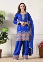 Đěsigner Party Wear Look Chinos Top & Farshi Palazzo With Dupatta set