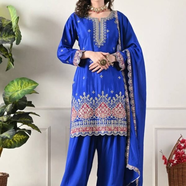 Đěsigner Party Wear Look Chinos Top & Farshi Palazzo With Dupatta set