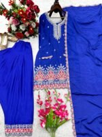 Đěsigner Party Wear Look Chinos Top & Farshi Palazzo With Dupatta set