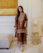 Đěsigner Party Wear Look Pur Chinon Silk Top & Palazzo With Dupatta set
