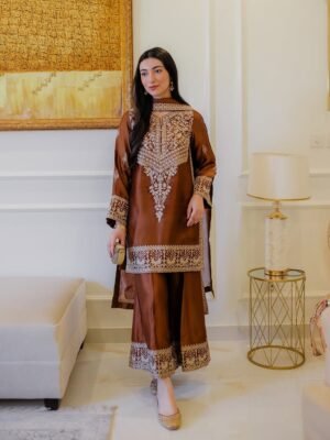  Đěsigner Party Wear Look Pur Chinon Silk Top & Palazzo With Dupatta set