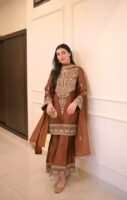 Đěsigner Party Wear Look Pur Chinon Silk Top & Palazzo With Dupatta set
