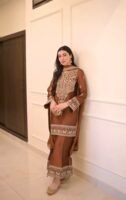  Đěsigner Party Wear Look Pur Chinon Silk Top & Palazzo With Dupatta set