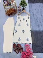 Đěsigner Traditional & Fashtivel & Office Wear Look Pur Kora Khadi Cotton Spaghetti Top & Pant With Dupatta set